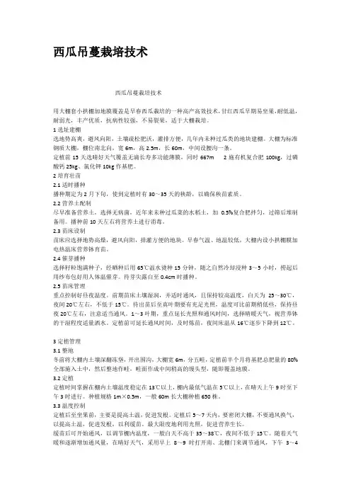 西瓜吊蔓栽培技术