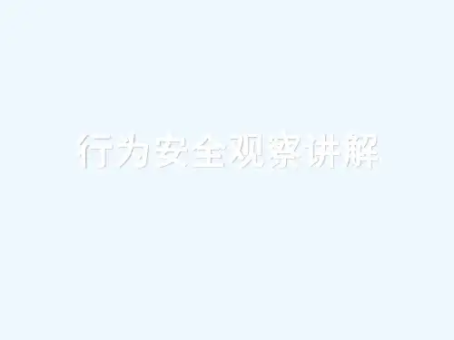 行为安全观察讲解[可修改版ppt]