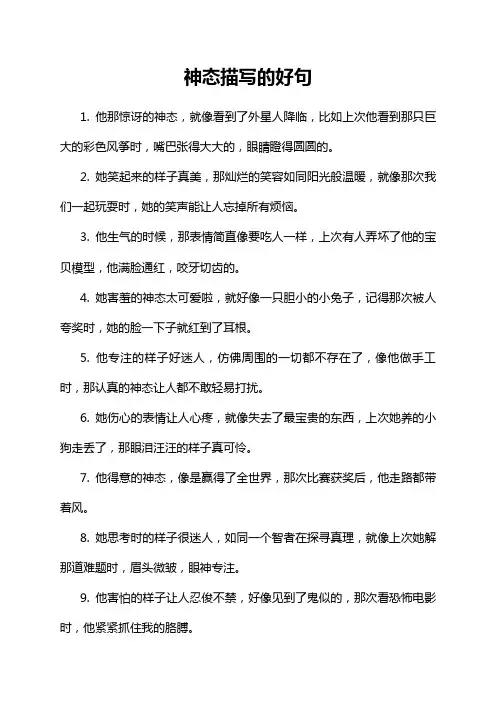 神态描写的好句