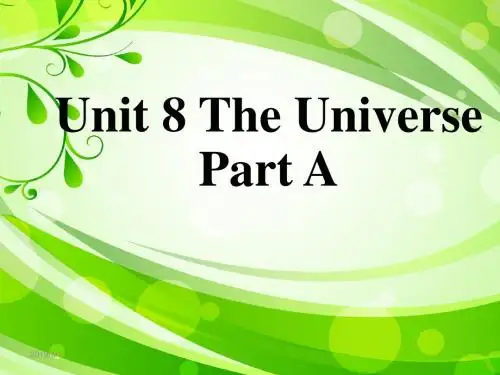 闽教版英语六上Unit 8 The Universe