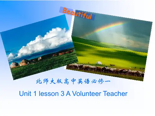 北师大版高中英语必修一Unit 1 lesson 3 A Volunteer Teacher