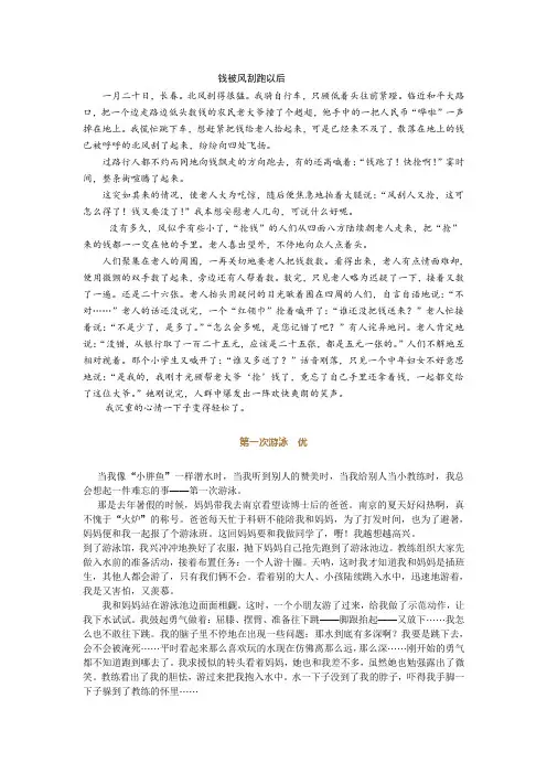 《钱被风刮跑以后》