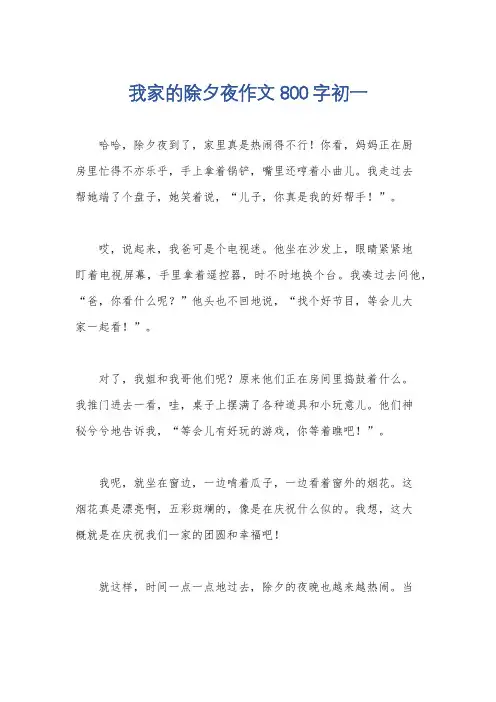 我家的除夕夜作文800字初一
