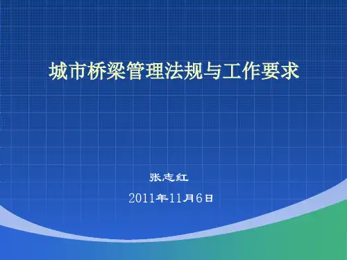 城市桥梁管理法规与工作要求