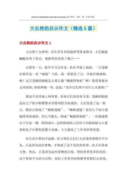 大自然的启示作文(精选5篇)