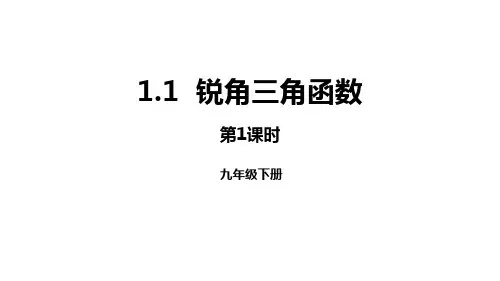 《锐角三角函数》直角三角形的边角关系PPT课件(第1课时)教学课件