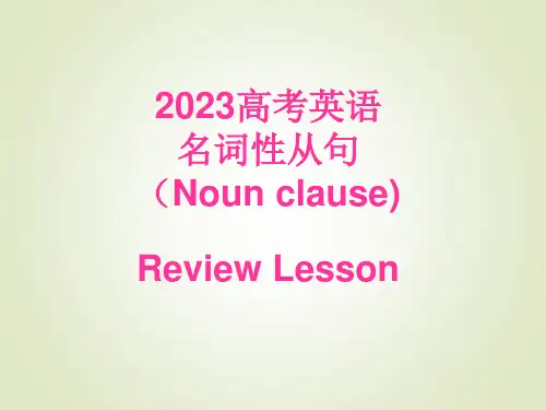 2023高考英语名词性从句复习