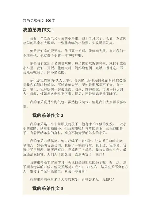 我的弟弟作文300字