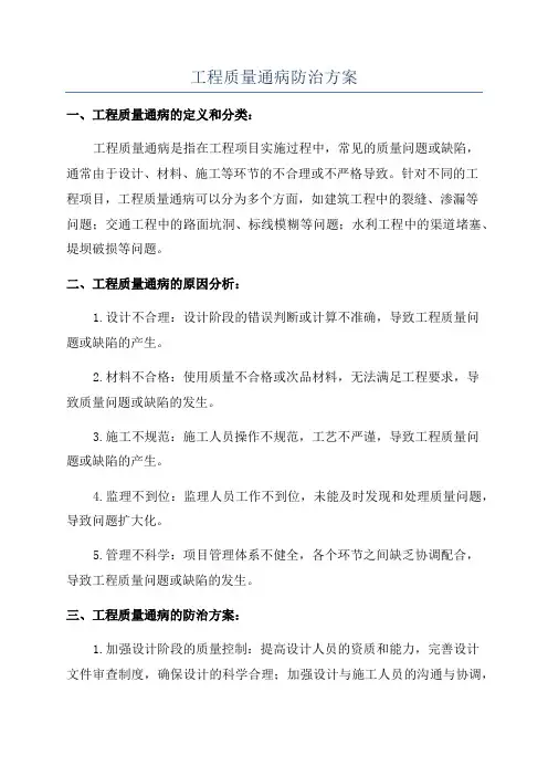工程质量通病防治方案