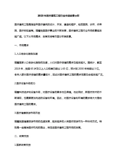2023年医疗建筑工程行业市场前景分析