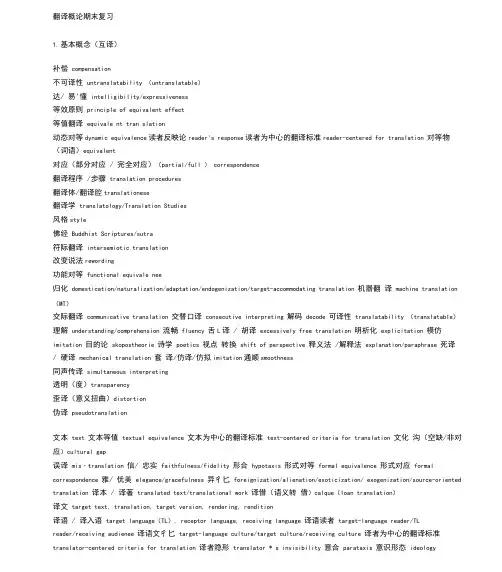 翻译概论期末复习