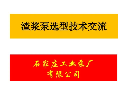 2011渣浆泵选型技术交流