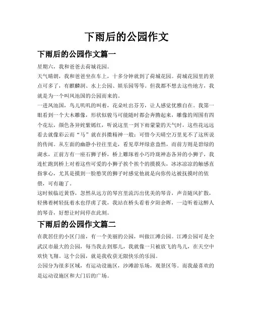 下雨后的公园作文