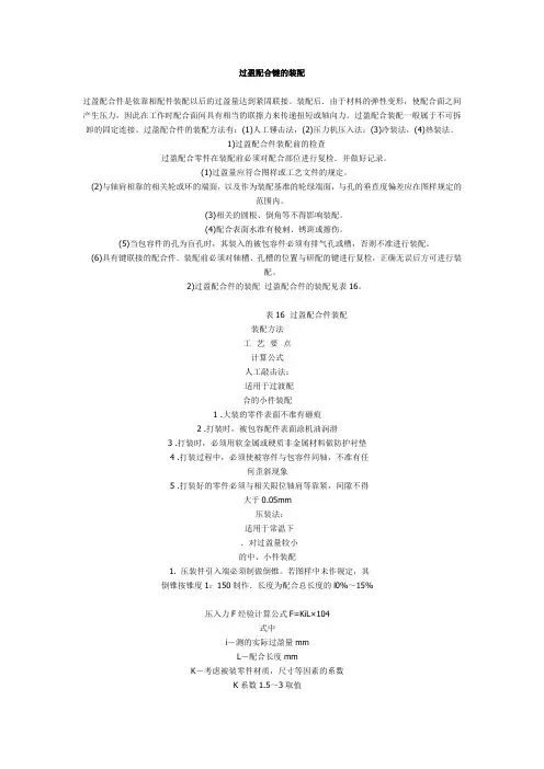 过盈配合键的装配