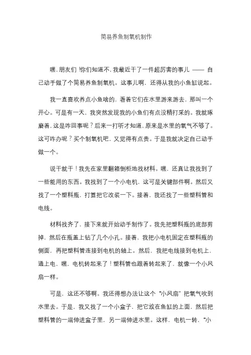简易养鱼制氧机制作