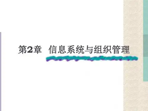 第2章  信息系统与组织管理