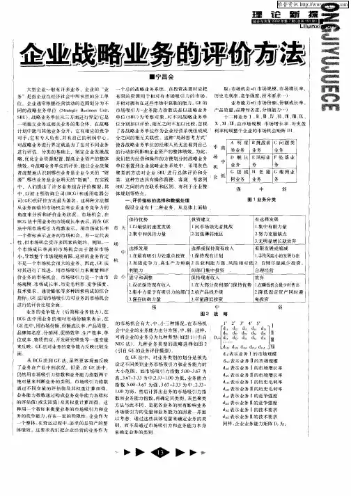 企业战略业务的评价方法