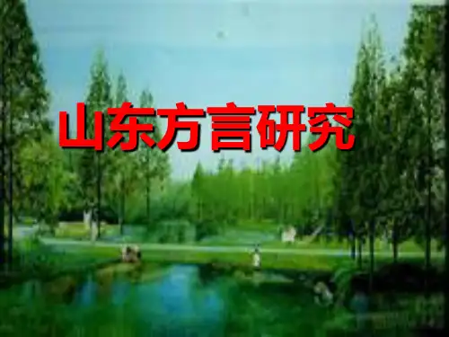 山东方言的研究