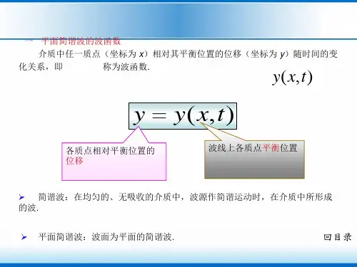 大学物理 平面简谐波的波函数
