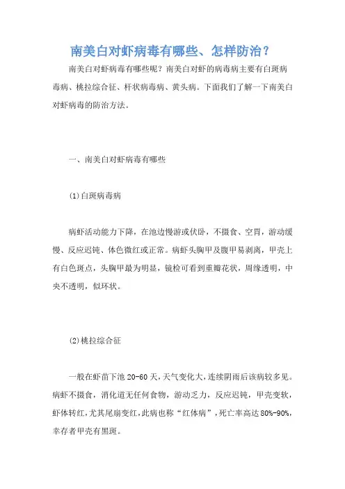 南美白对虾病毒有哪些、怎样防治？