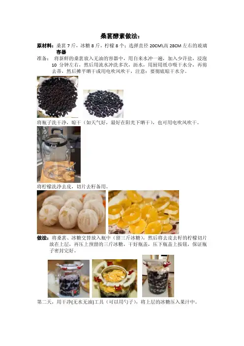 桑葚酵素做法