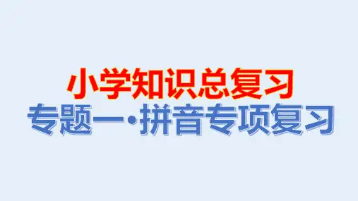 部编版语文六年级下册小升初《拼音》专项复习(课件)