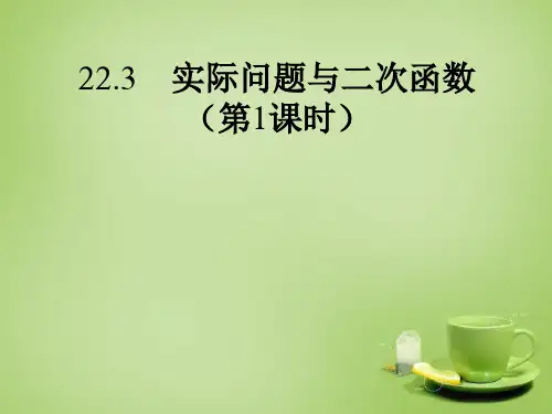 九年级数学上册 22.3 实际问题与二次函数(第1课时)课