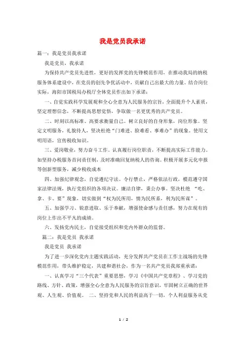 我是党员我承诺
