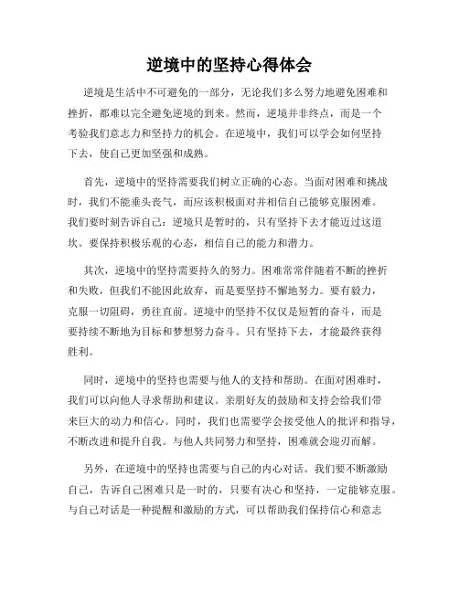 逆境中的坚持心得体会