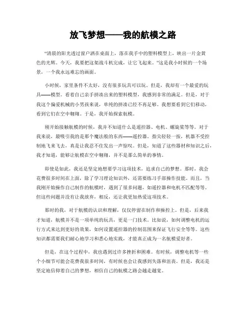放飞梦想——我的航模之路