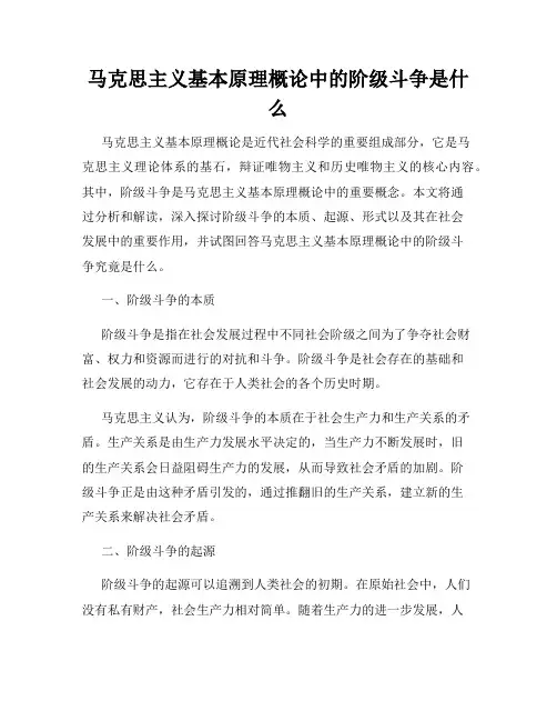 马克思主义基本原理概论中的阶级斗争是什么