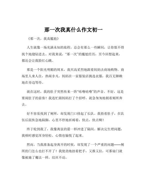那一次我真什么作文初一