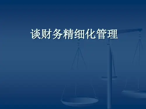 谈财务精细化管理