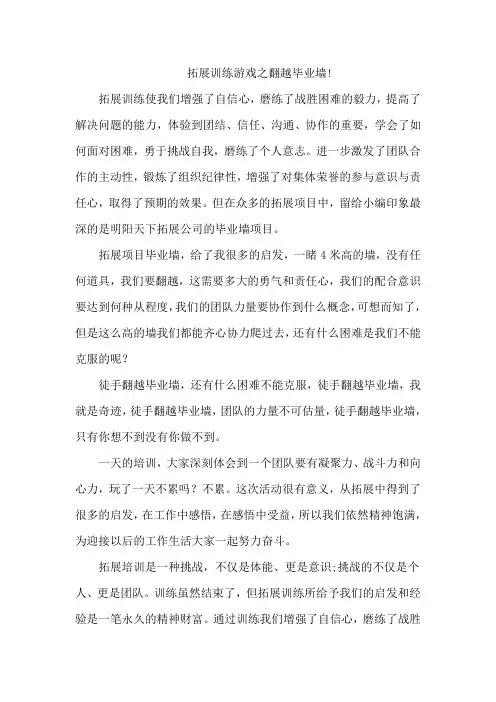 拓展训练游戏之翻越毕业墙!