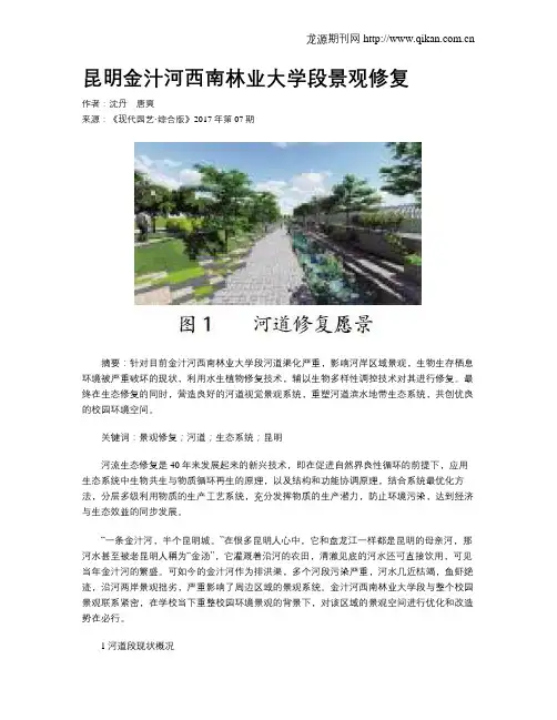 昆明金汁河西南林业大学段景观修复