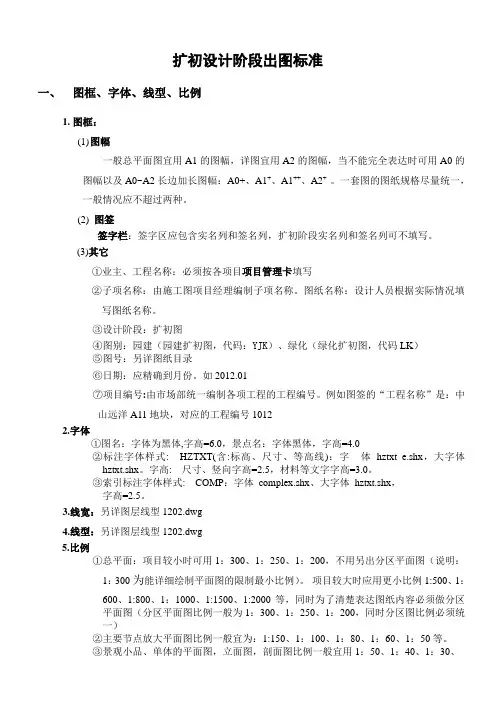 园林景观扩初设计阶段出图标准