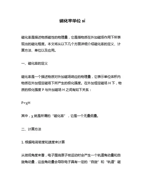 磁化率单位si