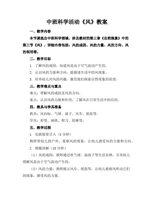 中班科学活动《风》教案