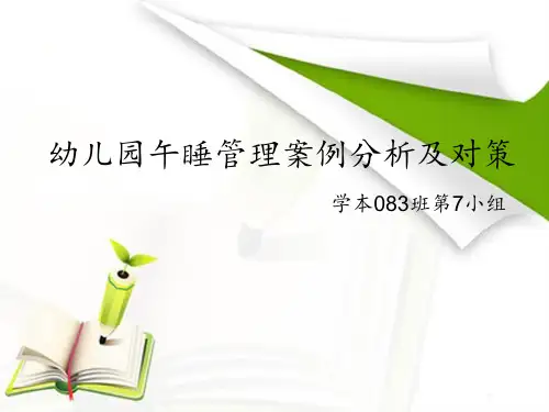 幼儿园午睡管理案例分析及对策 ppt课件