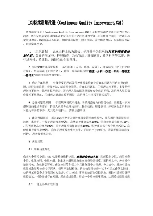 ICU持续质量改进