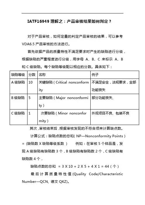 IATF16949理解之：产品审核结果如何判定？