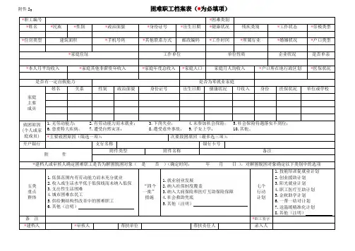 困难职工档案表及填报说明