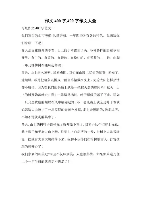 作文400字,400字作文大全.doc