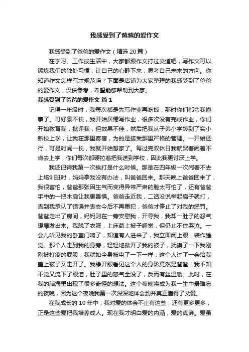 我感受到了爸爸的爱作文
