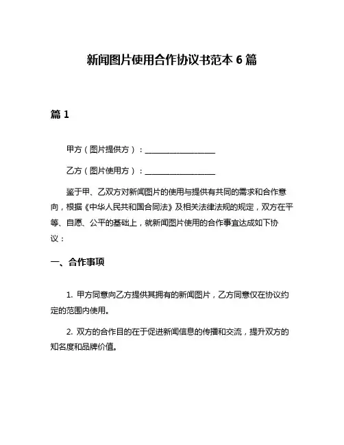 新闻图片使用合作协议书范本6篇