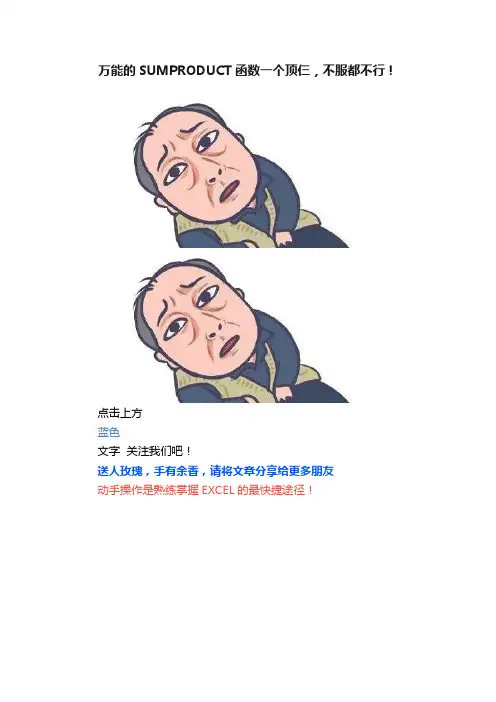 万能的SUMPRODUCT函数一个顶仨，不服都不行！