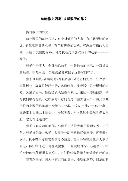 动物作文四篇 描写猴子的作文