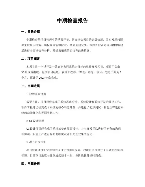 中期检查报告