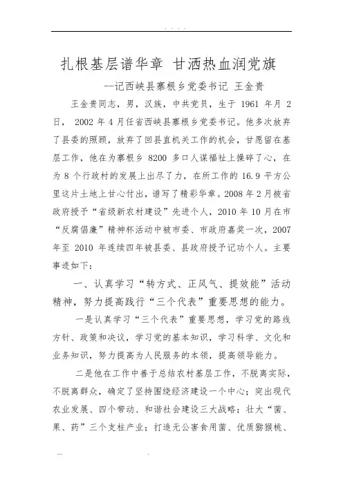 扎根基层谱华章-甘洒热血润党旗