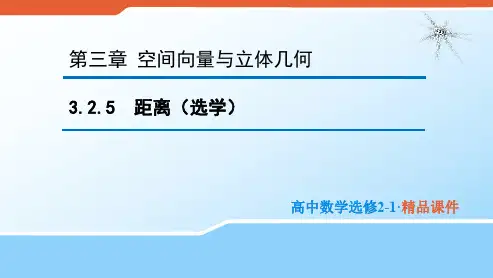 2020版高中数学人教B版选修2-1课件：3.2.5 距离(选学) (2).pdf